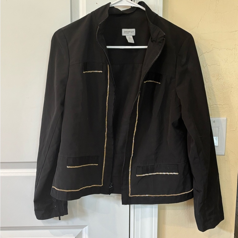 Chico's Black Blazer with Gold Trim
